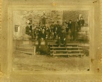 Stevens Point Brewery workers on the loading dock, circa 1900's.